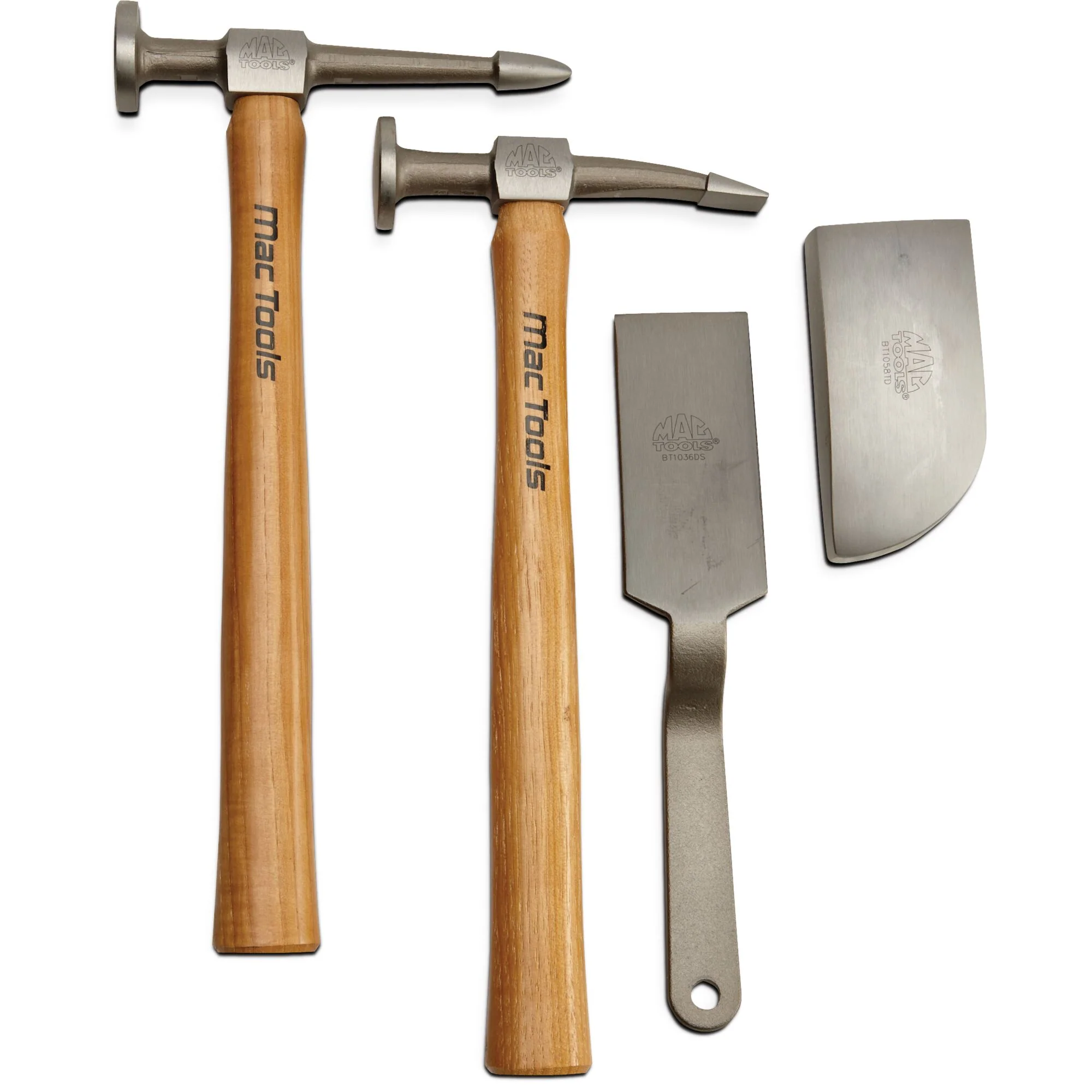 4-PC. Wooden-Handled Hammer Auto Body Repair Tool Set - Image 2