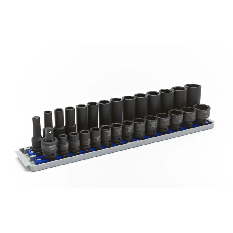 28-PC. 1/2" Drive Combination SAE Impact Socket Set - 6-PT. - Image 2