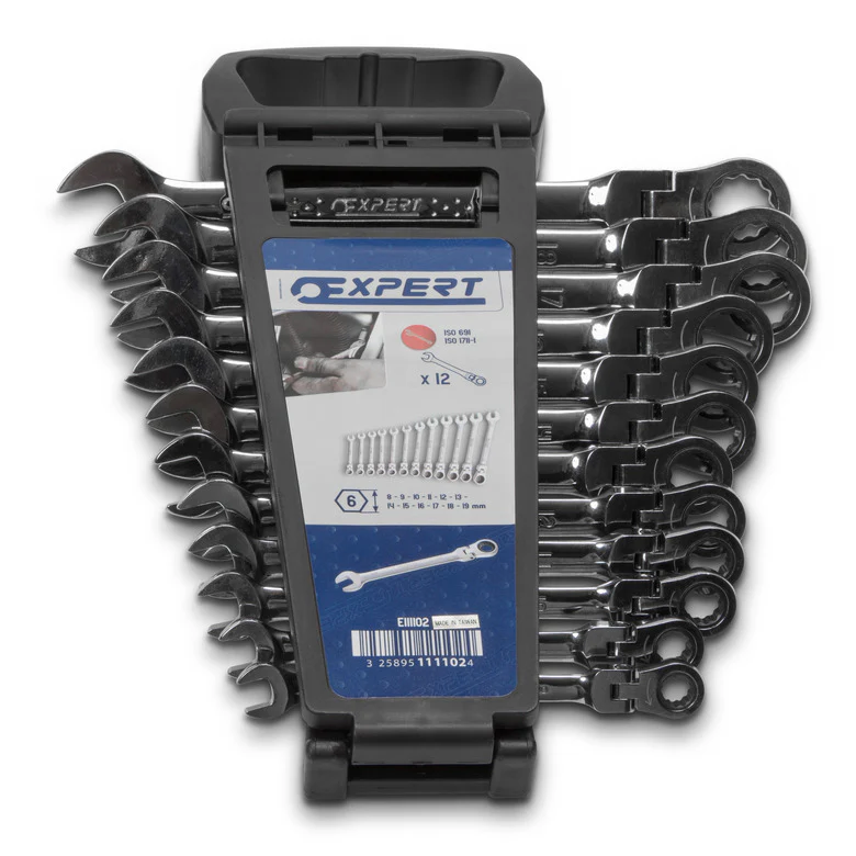 12-PC. Metric Flex-Head Ratcheting Combination Wrench Set - 12-PT. - Image 3