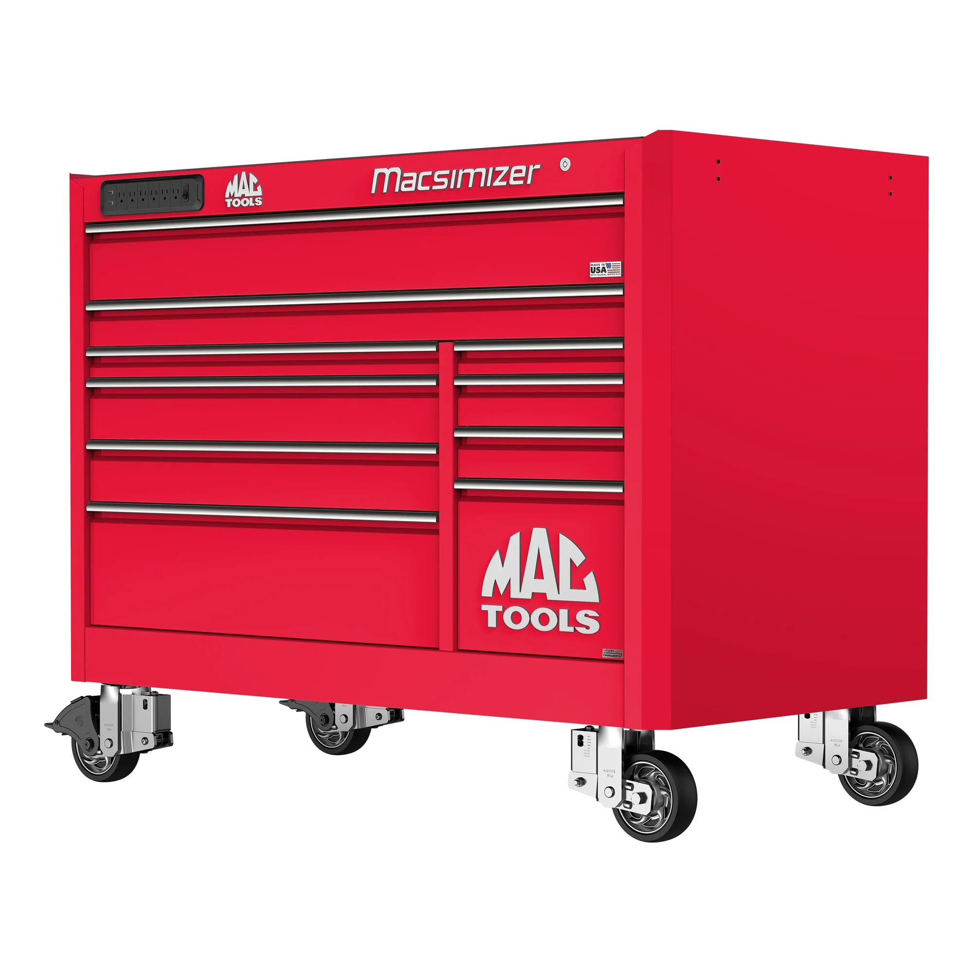 Macsimizer® 10-Drawer Workstation - Firebrick Red - Image 3