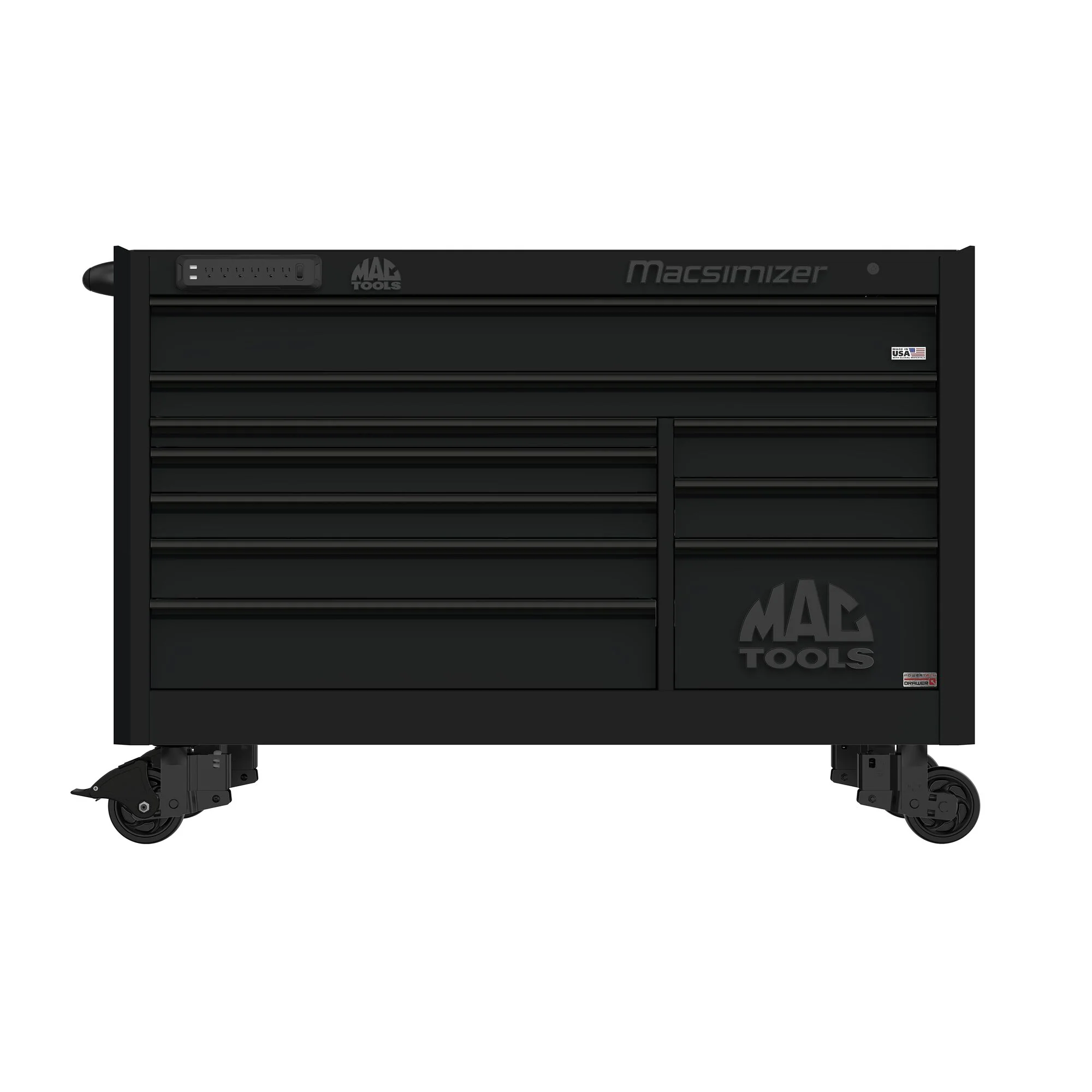Macsimizer® Series 10-Drawer Workstation with PowerTech™ Drawer - Flat Black