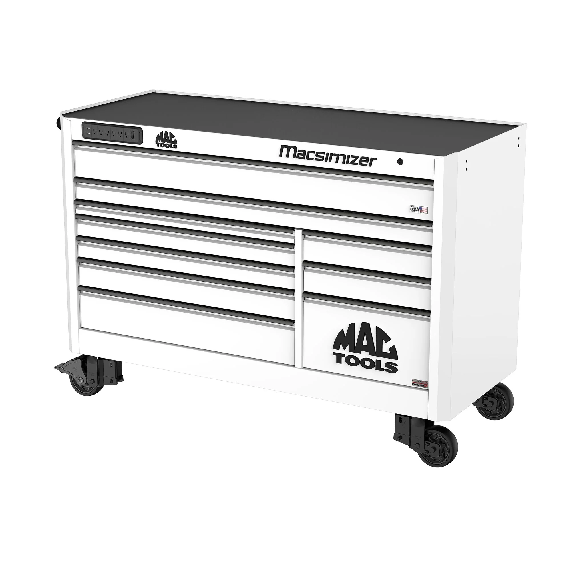 Macsimizer® Series 10-Drawer Workstation with PowerTech™ Drawer - Titanium White - Image 2