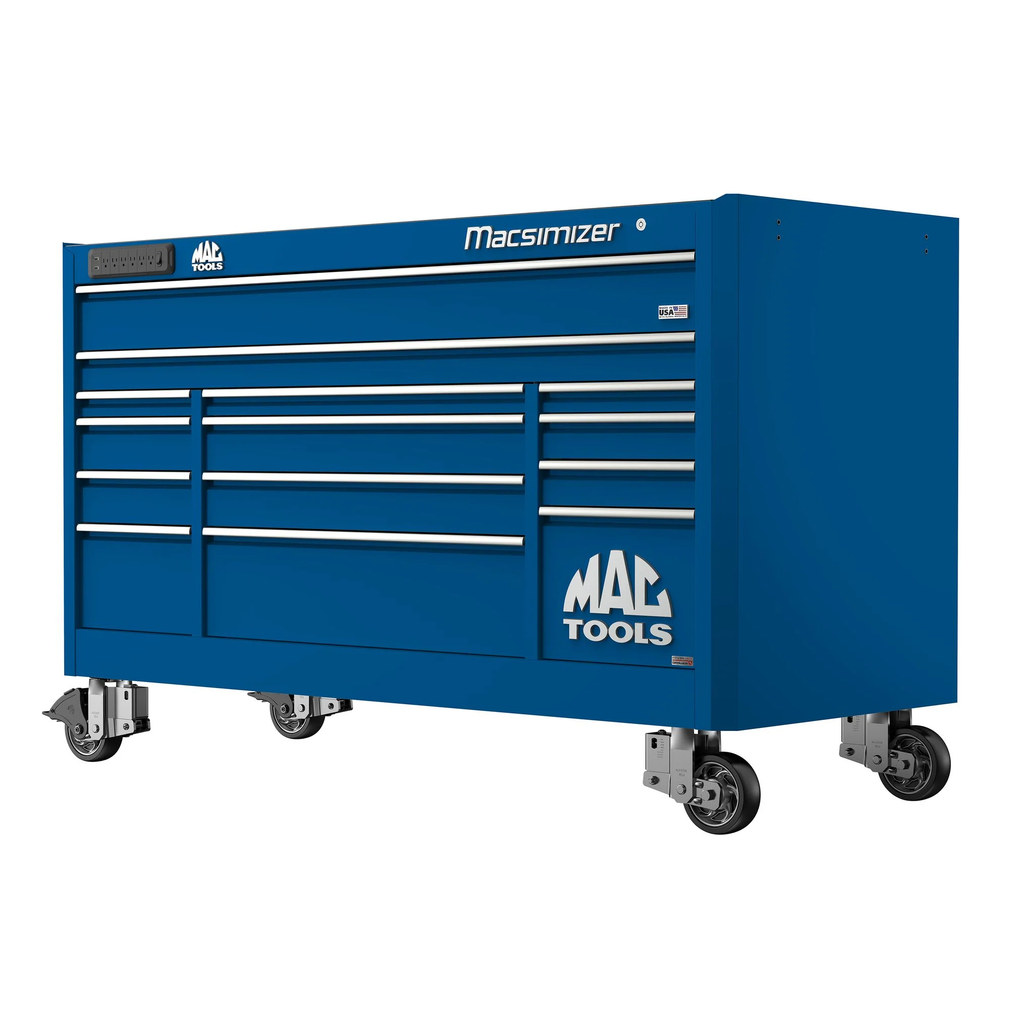 Macsimizer® Series 14-Drawer Workstation with PowerTech™ Drawer - Sapphire Blue - Image 2
