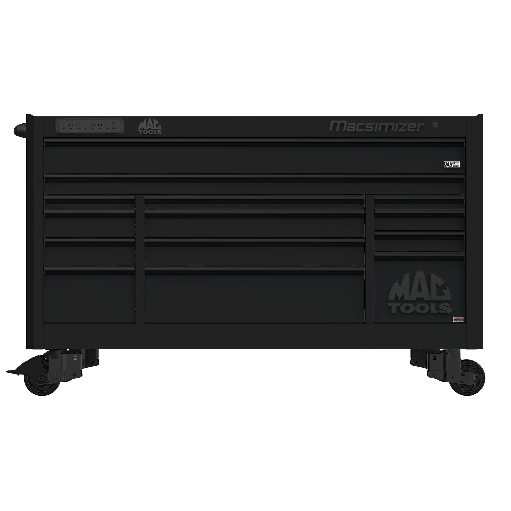 Macsimizer® Series 14-Drawer Workstation with PowerTech™ Drawer - Flat Black - Image 2