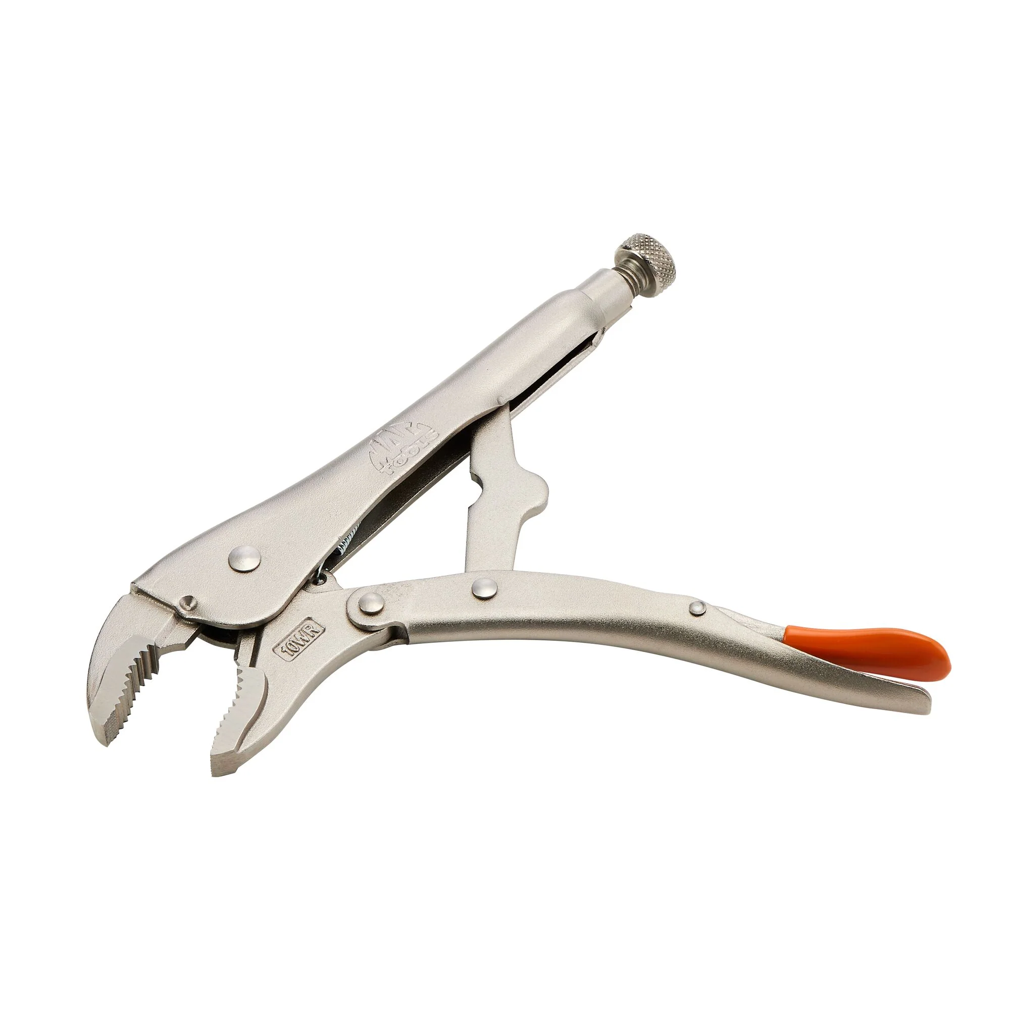10" Curved Jaw Trigger Release Locking Pliers with Wire Cutter - Orange - Image 3