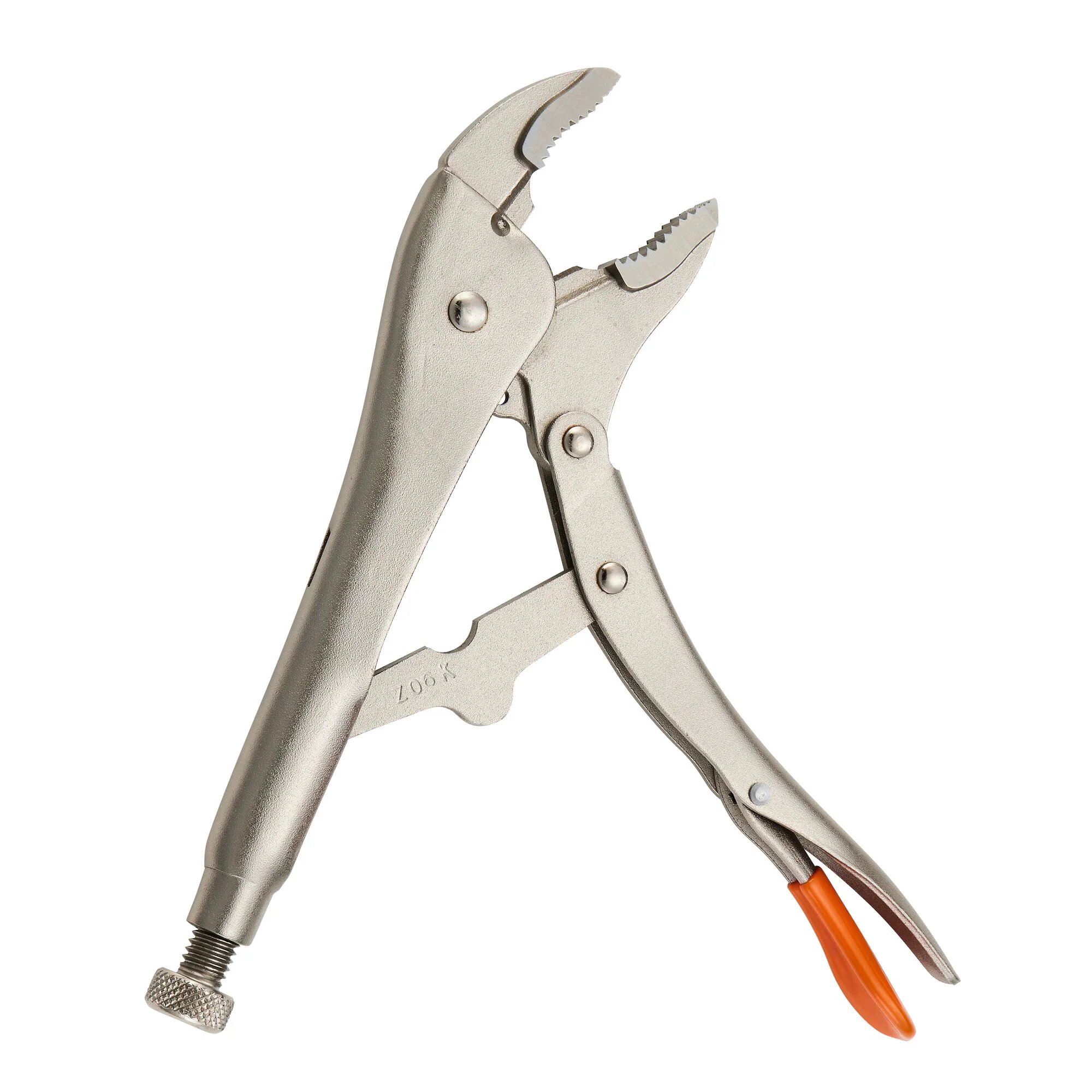 10" Curved Jaw Trigger Release Locking Pliers with Wire Cutter - Orange - Image 4