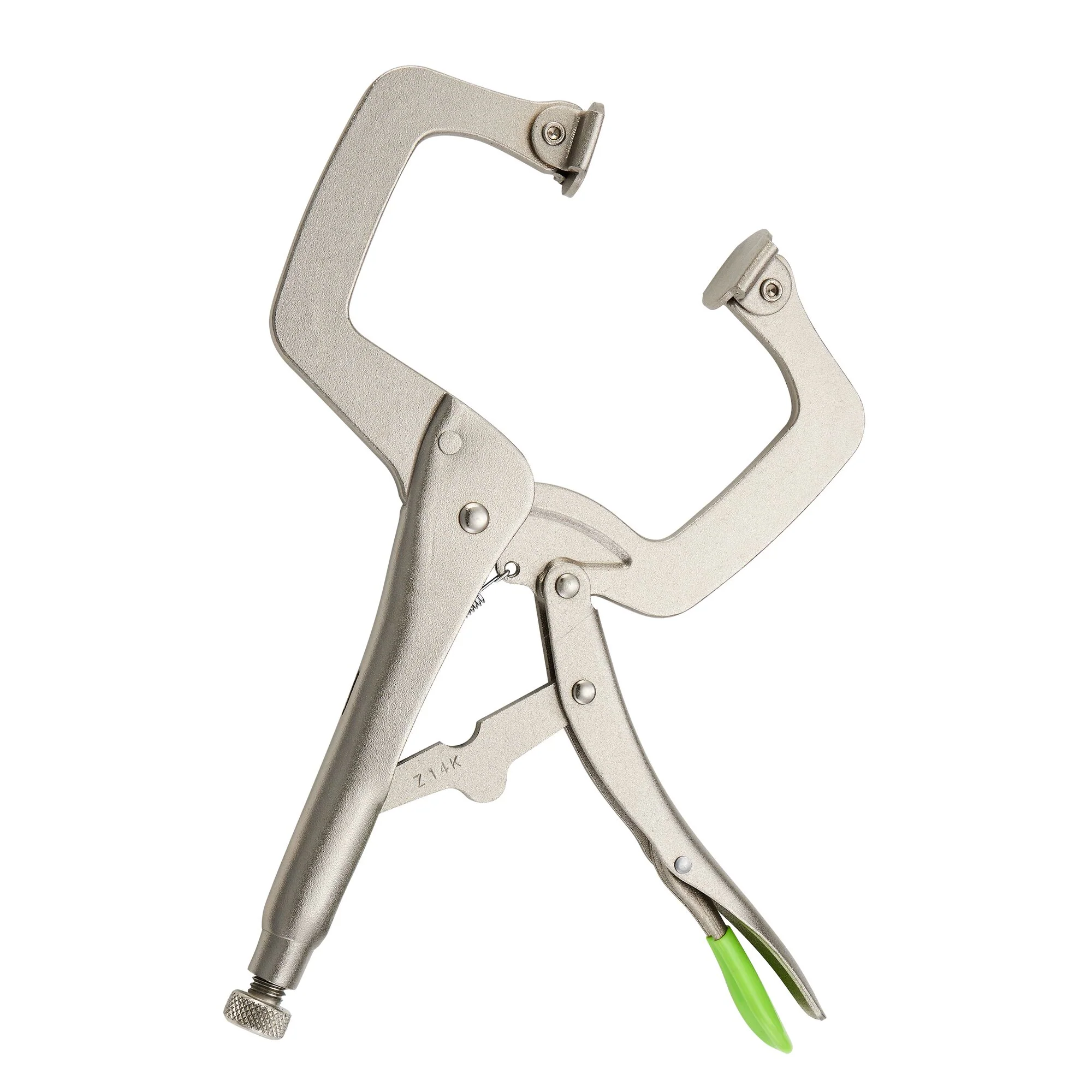 11" C-Clamp Trigger Release Locking Pliers with Swivel Pads - Green - Image 4