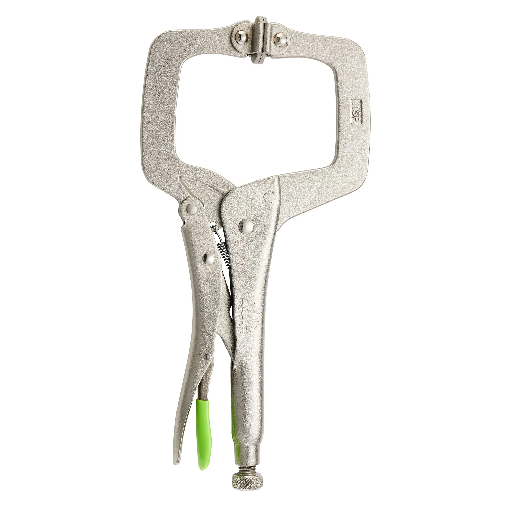 11" C-Clamp Trigger Release Locking Pliers with Swivel Pads - Green - Image 5