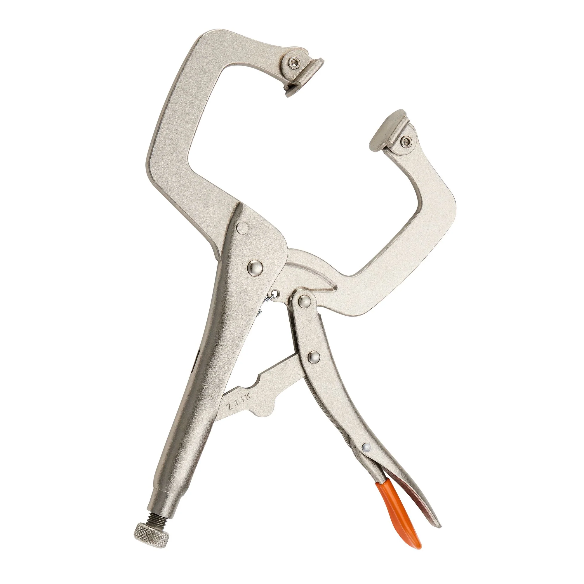 11" C-Clamp Trigger Release Locking Pliers with Swivel Pads - Orange - Image 4