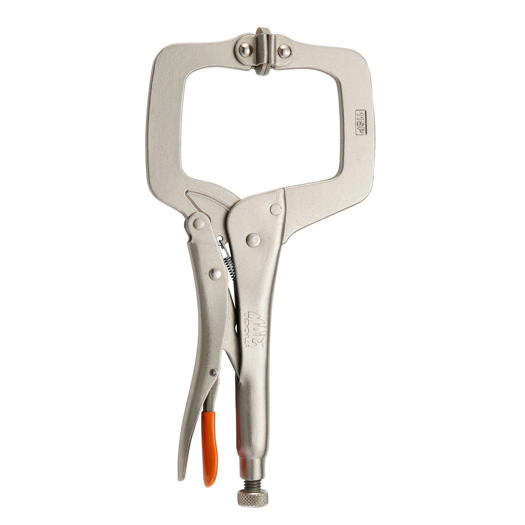 11" C-Clamp Trigger Release Locking Pliers with Swivel Pads - Orange - Image 5