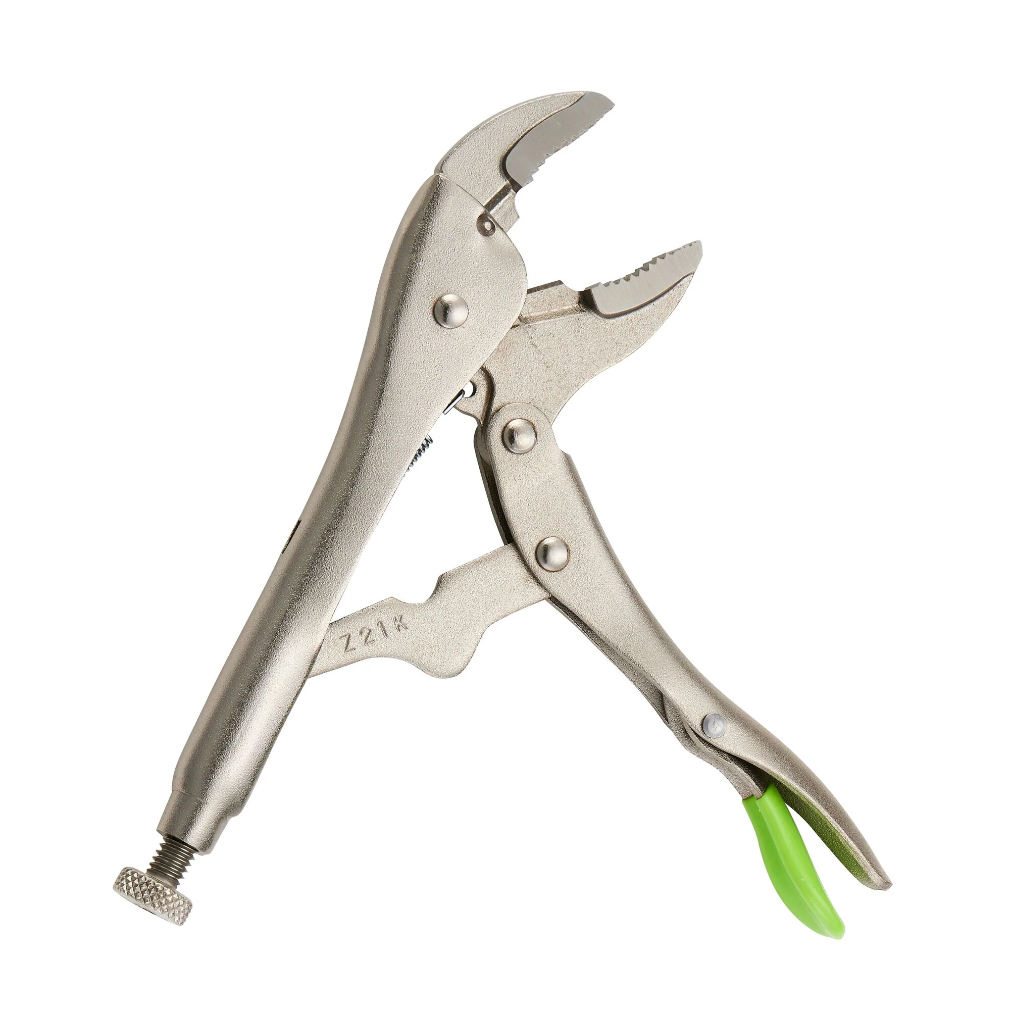 7" Curved Jaw Trigger Release Locking Pliers with Wire Cutter - Green - Image 4