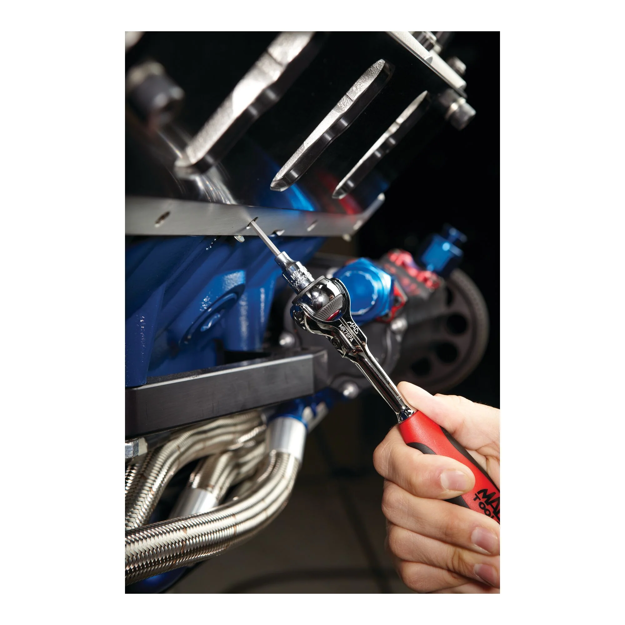 1/4" Drive Bi-Material Swivel-Head Ratchet - 7" - Image 2
