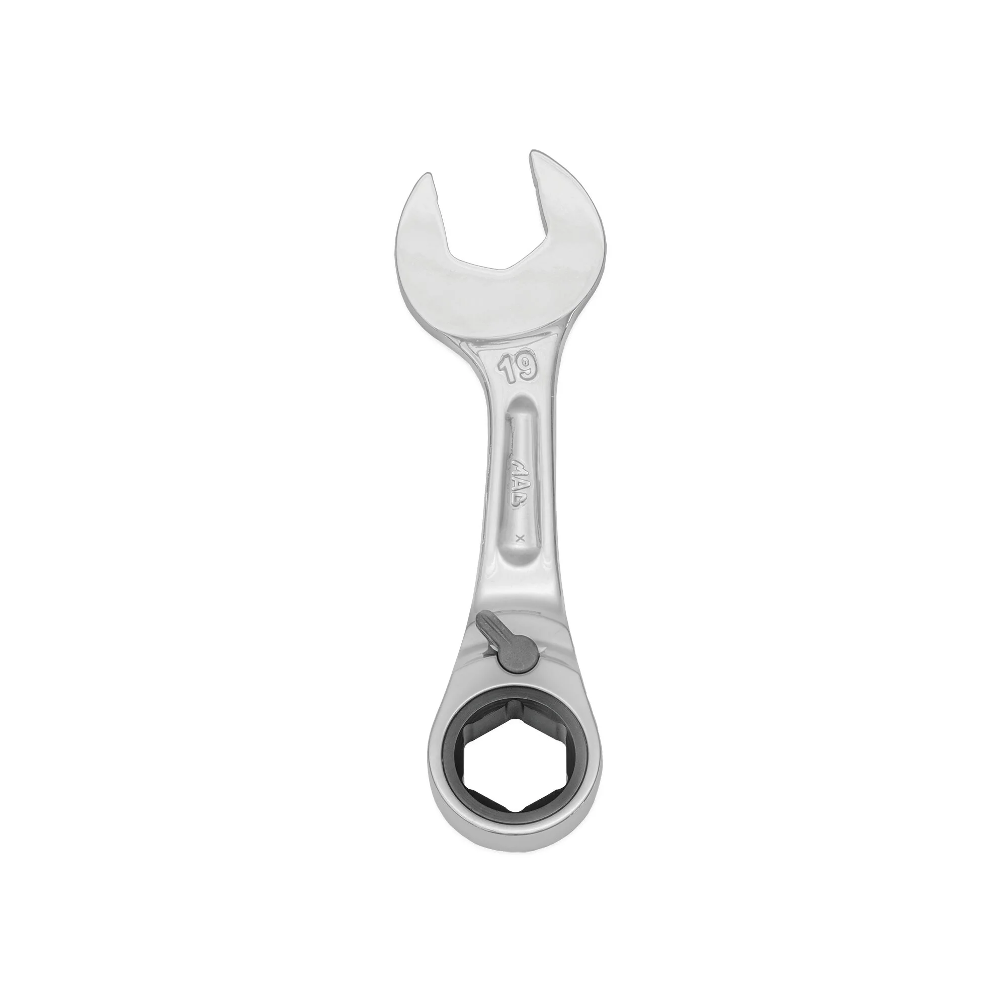Stubby Offset Ratcheting Wrench 19mm - 6-PT.