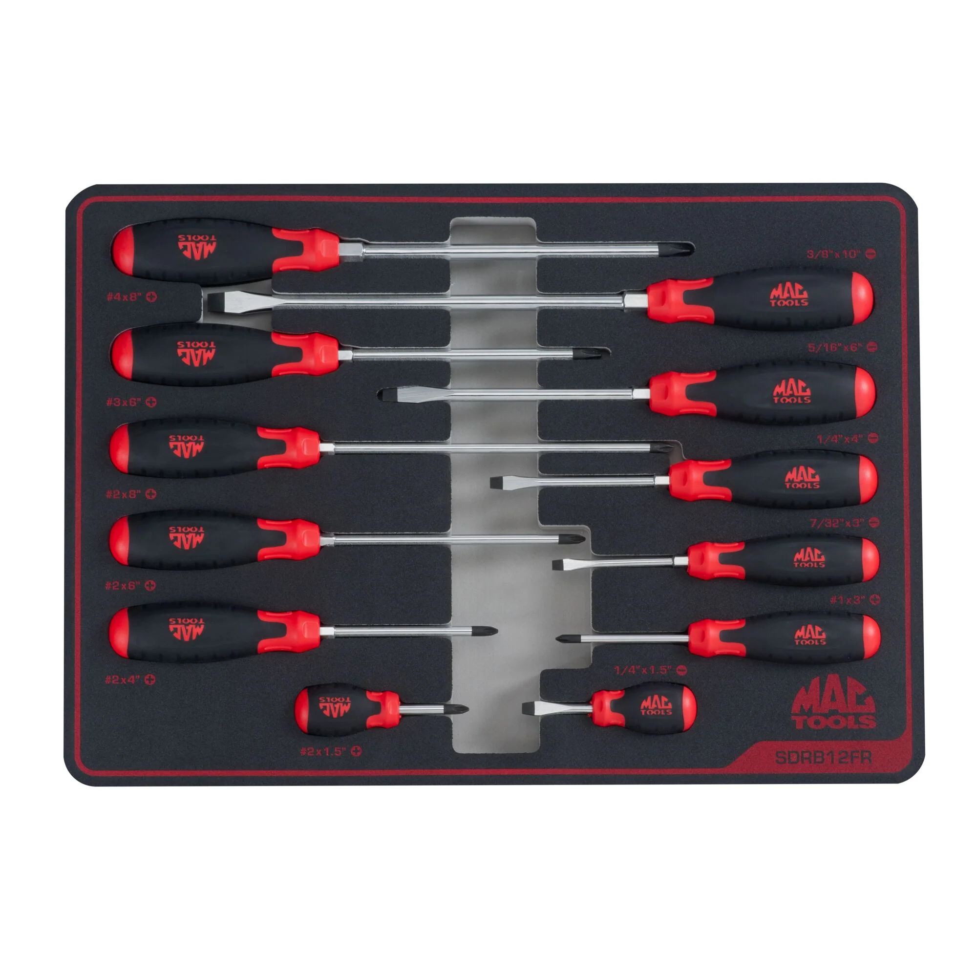 12-PC. Screwdriver Set in Foam – Red - Image 2