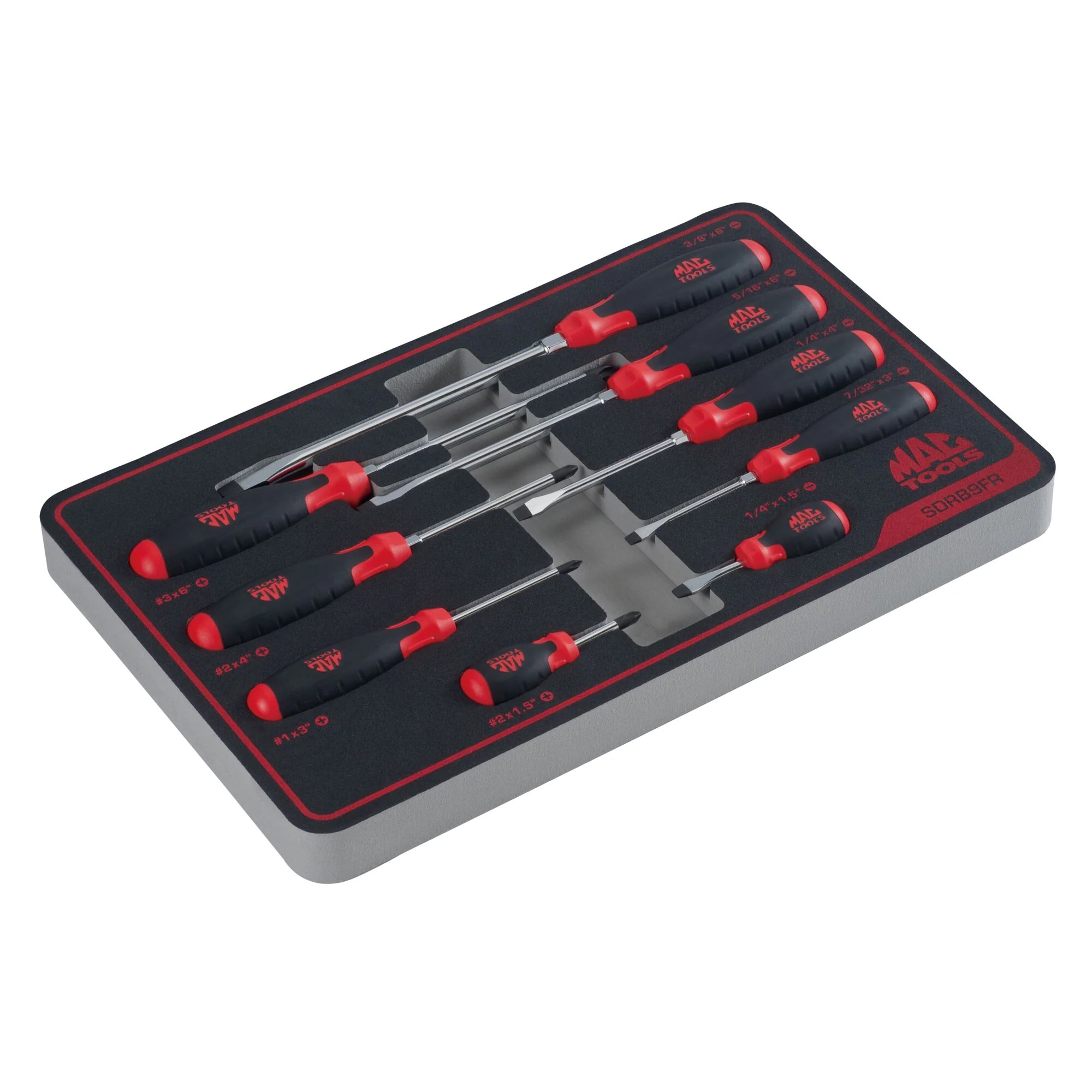9-PC. Screwdriver Set in Foam - Red - Image 2