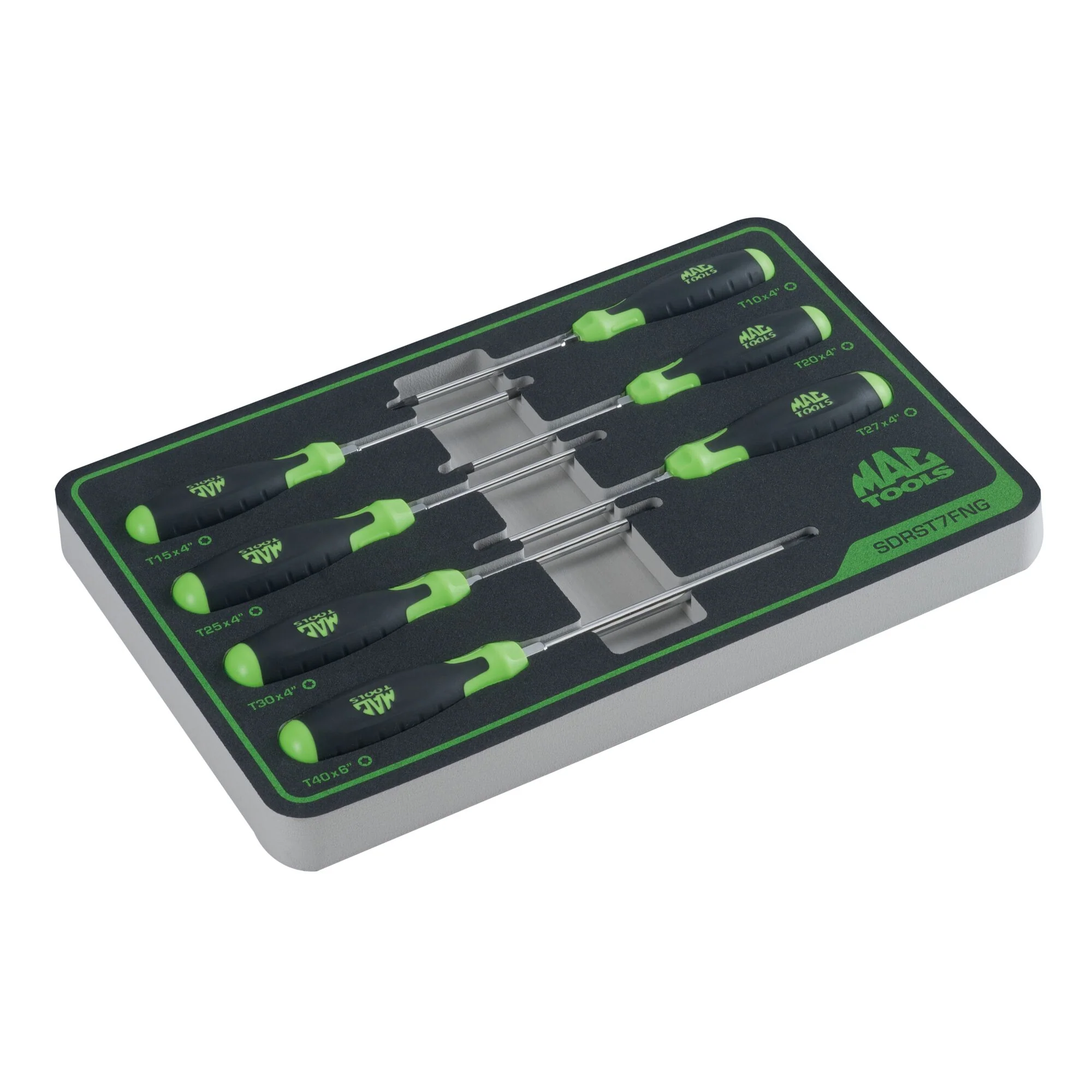 7-PC. Torx® Screwdriver Set in Foam - Green