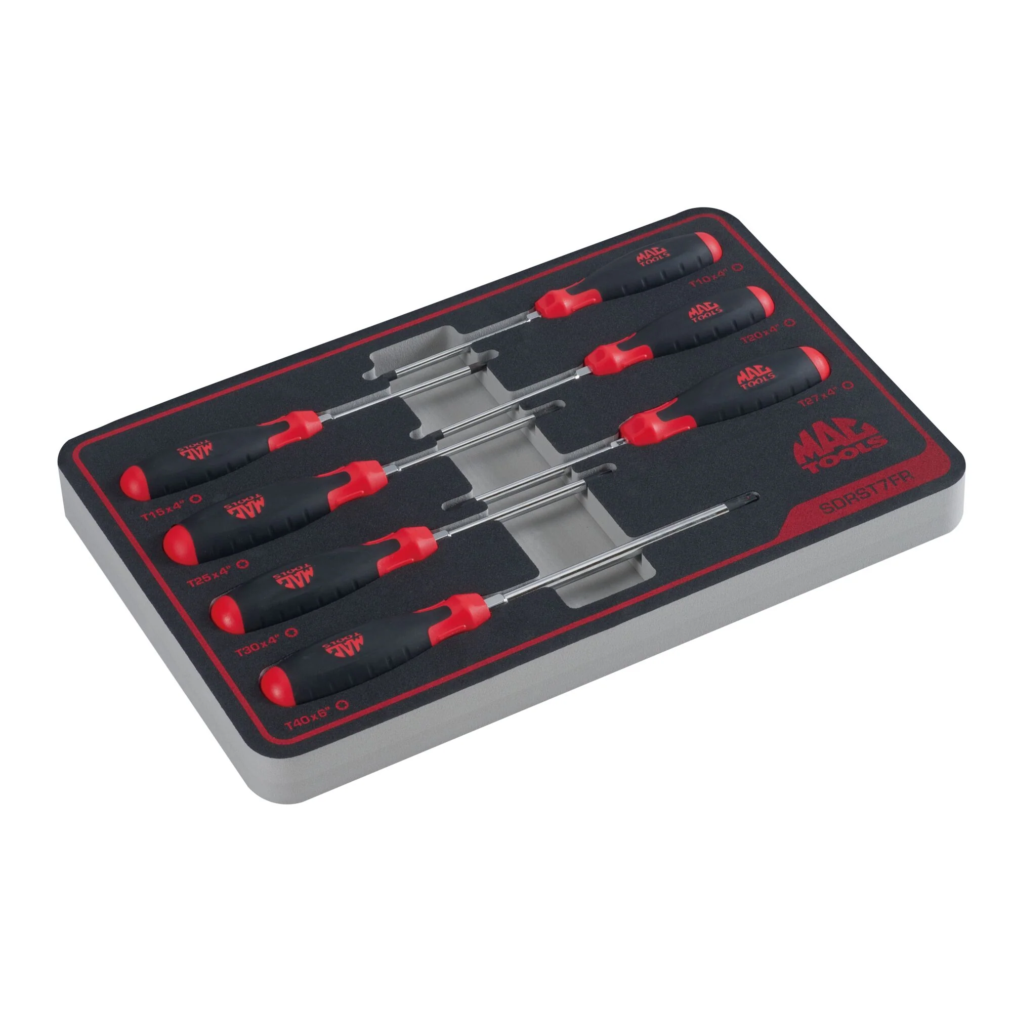 7-PC. Torx® Screwdriver Set in Foam - Red