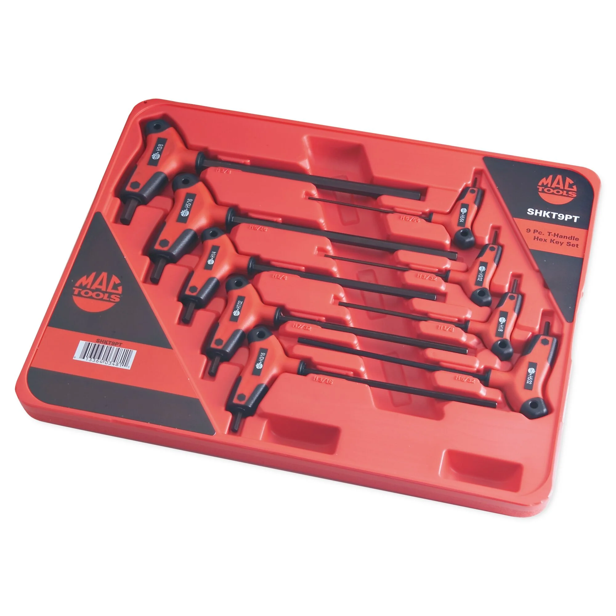 9-PC. SAE Bi-Material T-Handle Hex Key Set - Image 2