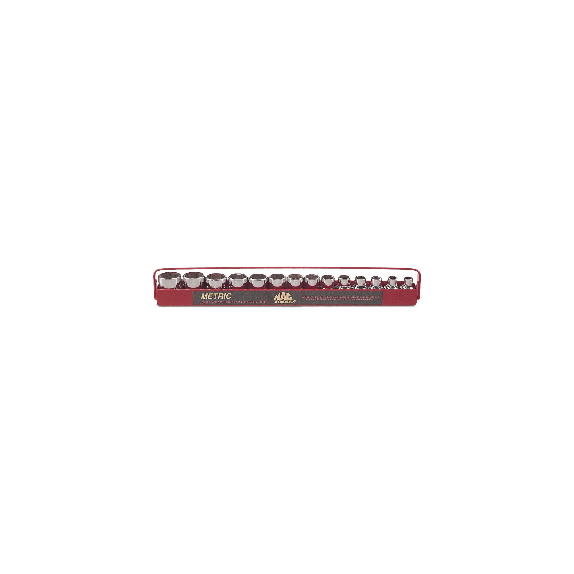 Socket Set, Standard Metric in Metal Tray 3/8" Drive - 14-PC. - Image 2