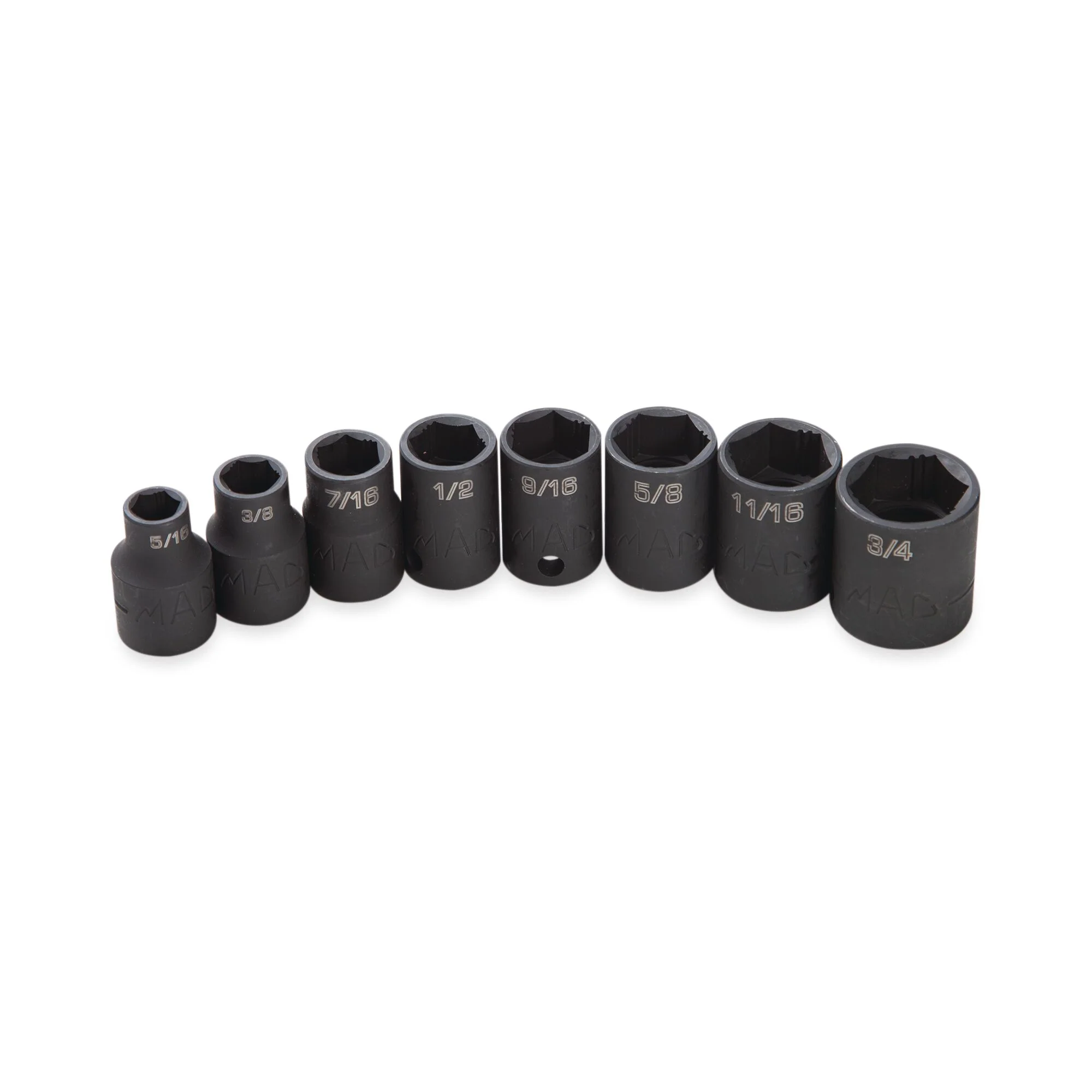 8-PC. 3/8" Drive SAE Impact Socket Set - 6-PT. - Image 2