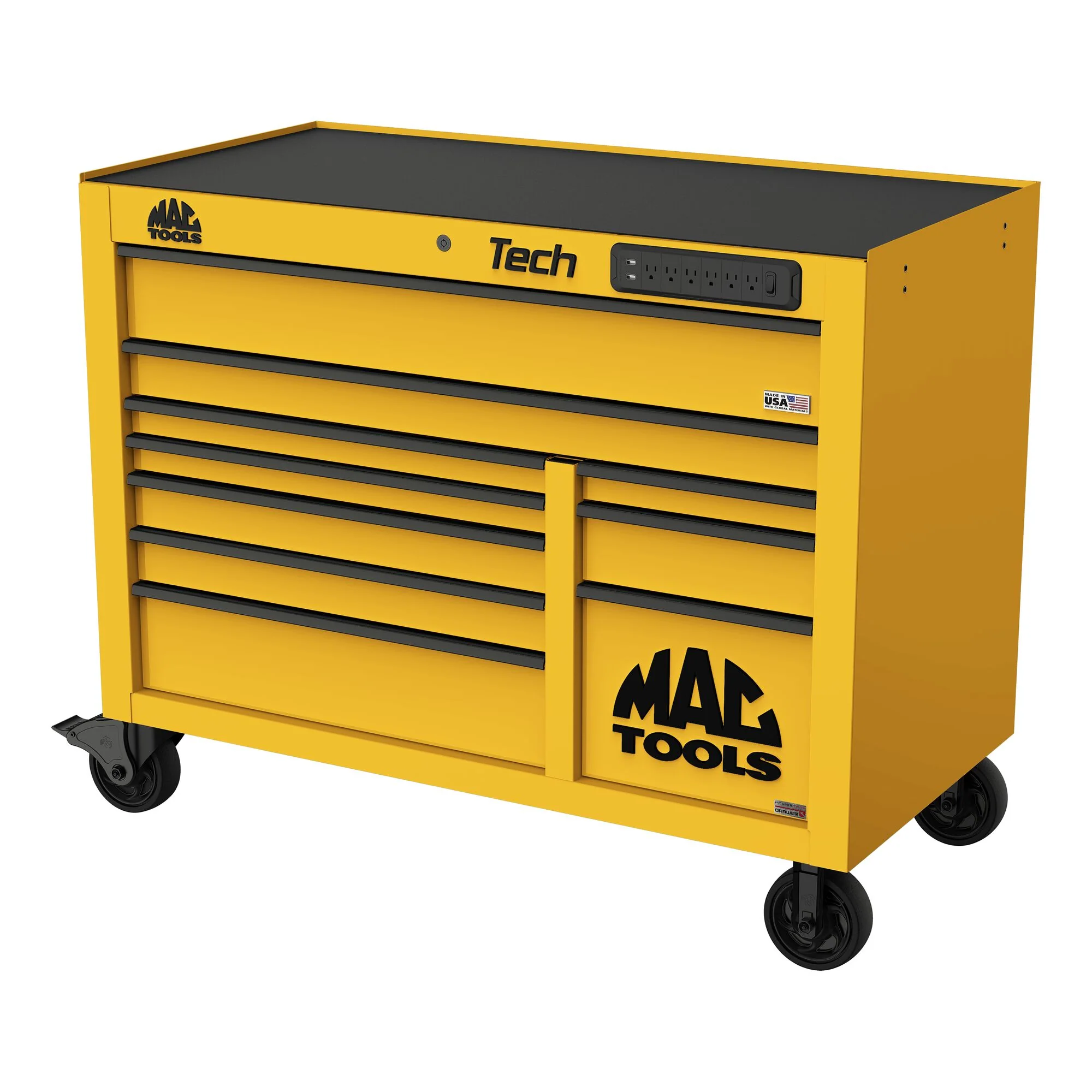 Tech™ Series 10-Drawer Workstation with PowerTech™ Drawer - Sunburst Yellow - Image 2