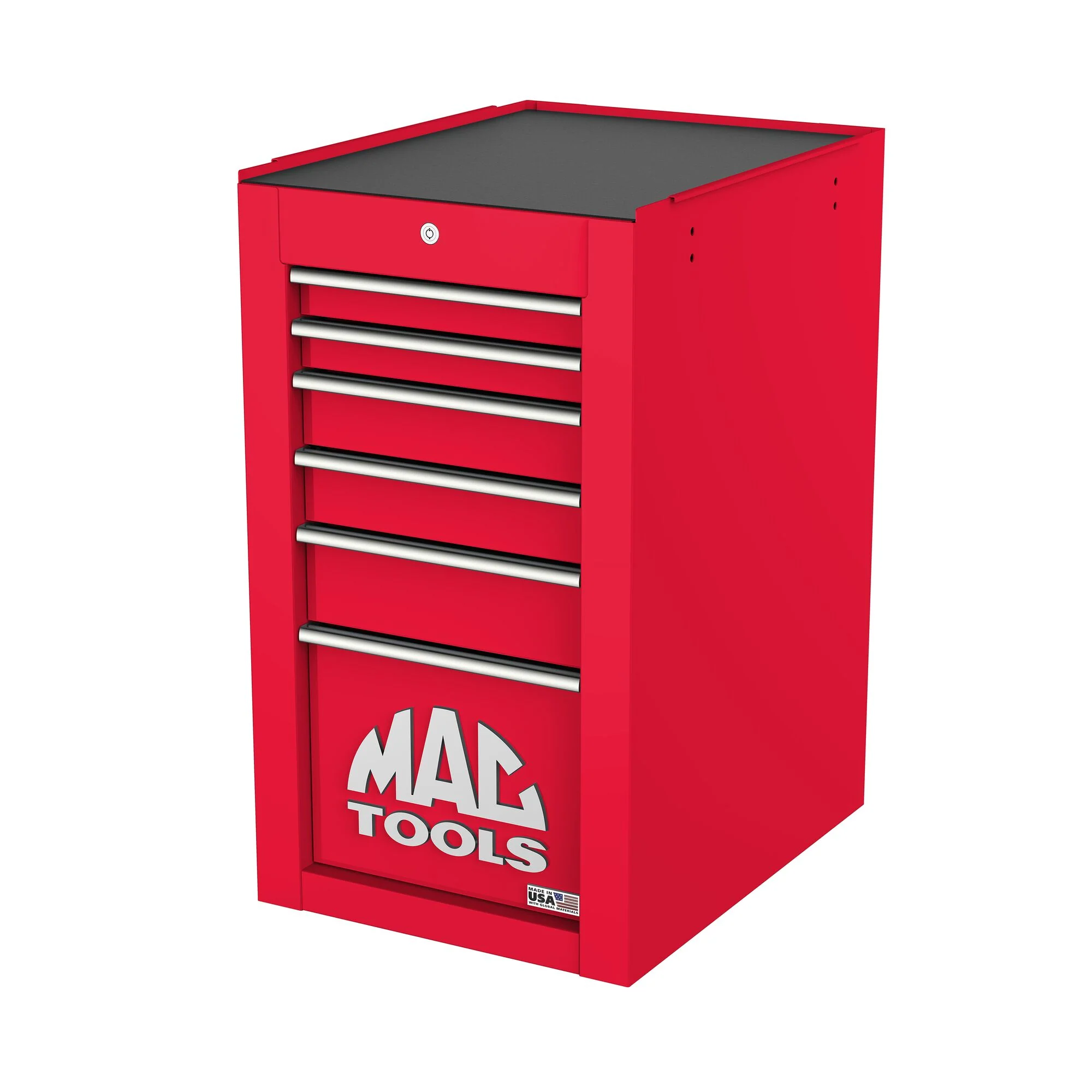 Tech™ Series 6-Drawer Side Cabinet with PowerTech™ Drawer - Firebrick Red - Image 2