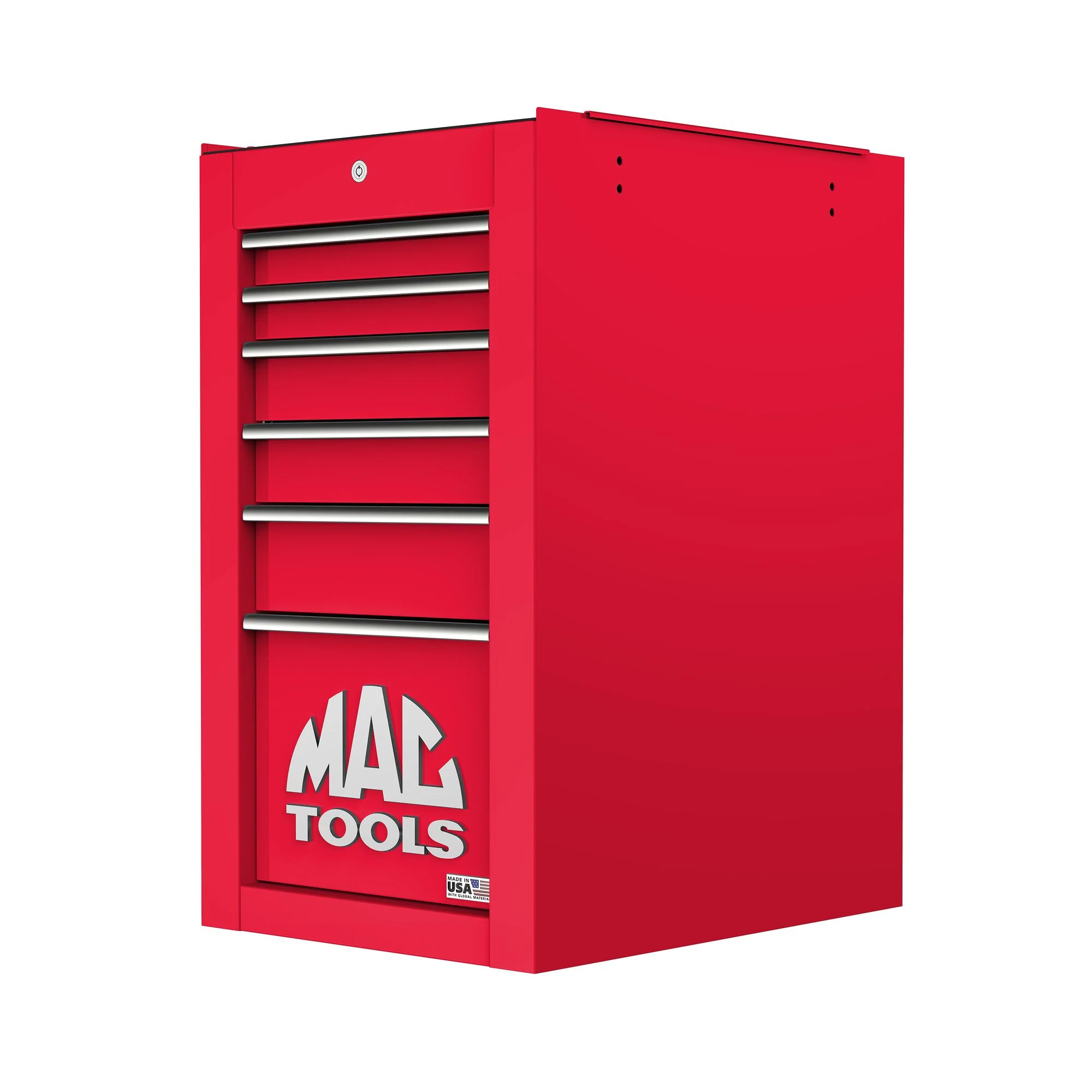 Tech™ Series 6-Drawer Side Cabinet with PowerTech™ Drawer - Firebrick Red - Image 3