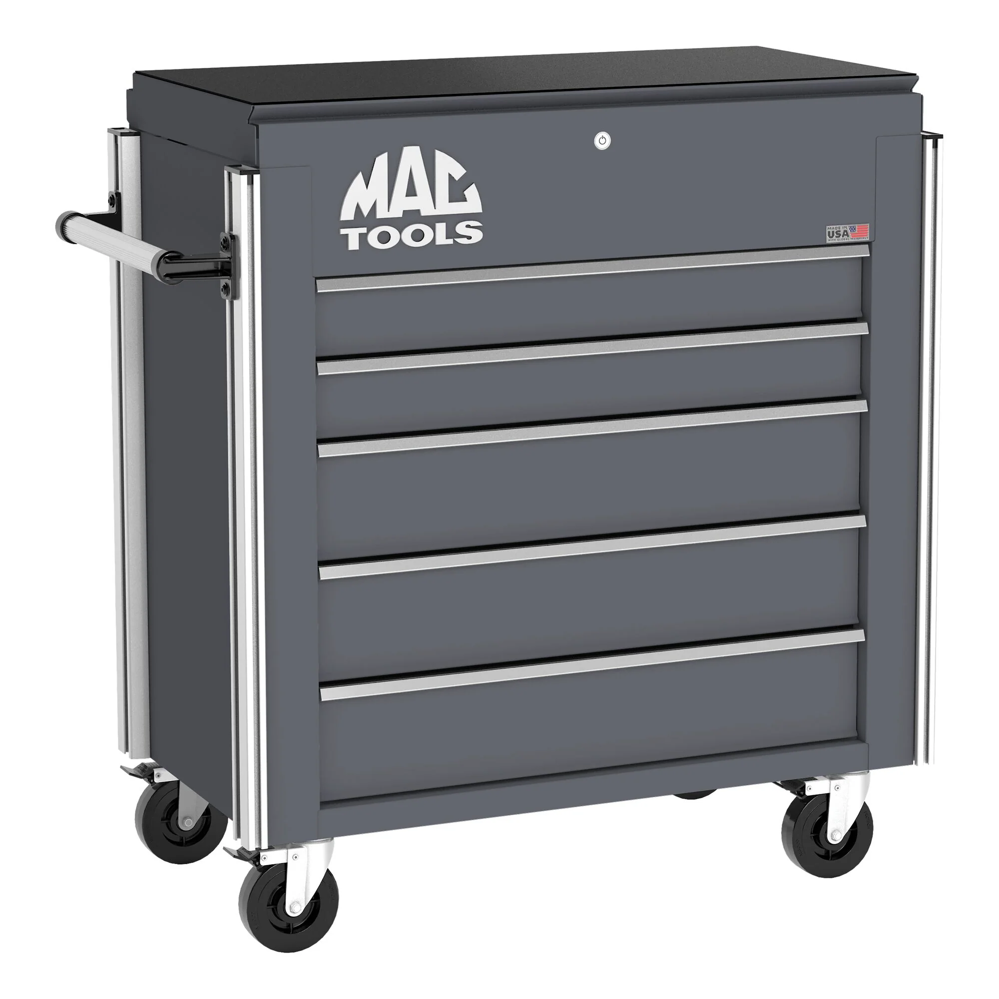 5-Drawer Utility Cart w/ Full Lid - Carbon Gray - Image 2